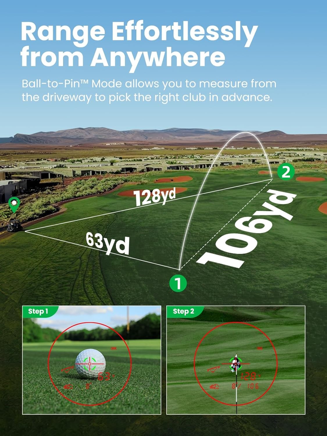 Golf Rangefinder 1100 Yards Slope Flag Lock Rechargeable Laser 6X