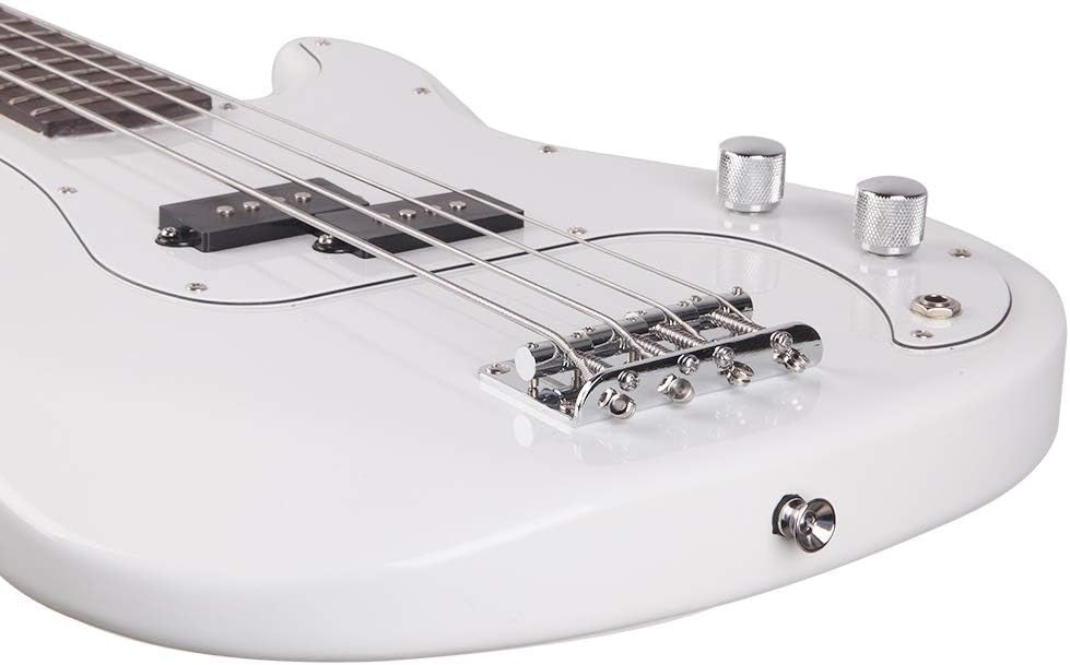 4 String Electric Bass Guitar Full Size Beginner Kit White