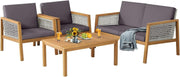 4PC Garden Rattan Sofa Set Outdoor Patio Furniture W/ Coffee Table