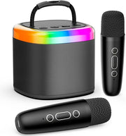 JYX Mini Karaoke Machine for Kids with 2 Wireless Mics & Party Lights