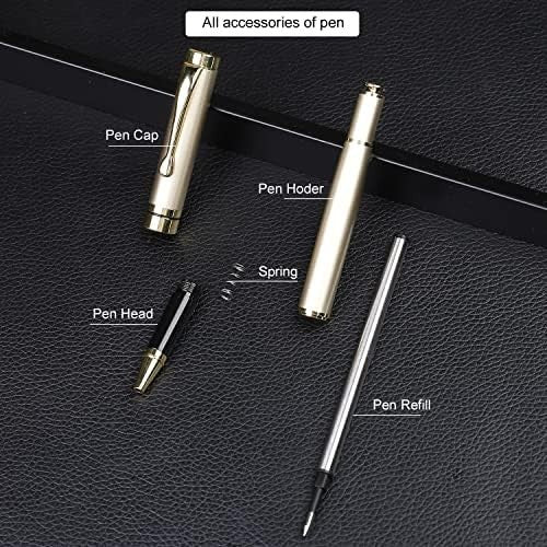 Luxury Gold Ballpoint Pen Executive Gift Box Black Ink Refillable 0.5mm