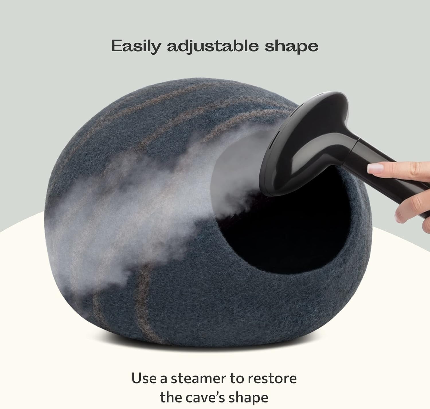 Large Felt Cat Cave Bed Handmade Merino Wool Indoor Cat Hideaway