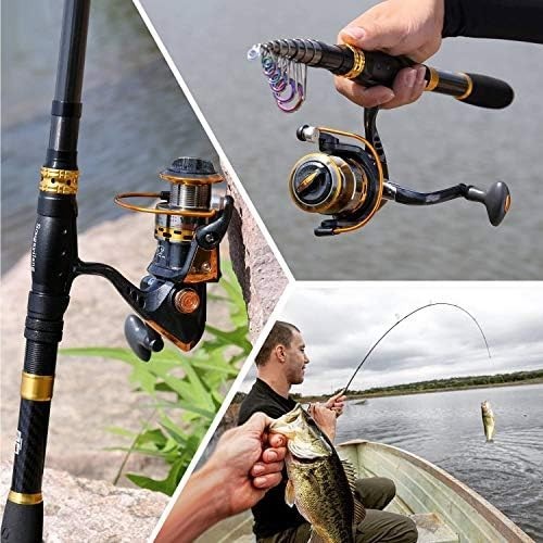 Telescopic Fishing Rod & Spinning Reel Combo Portable Travel Fishing Kit