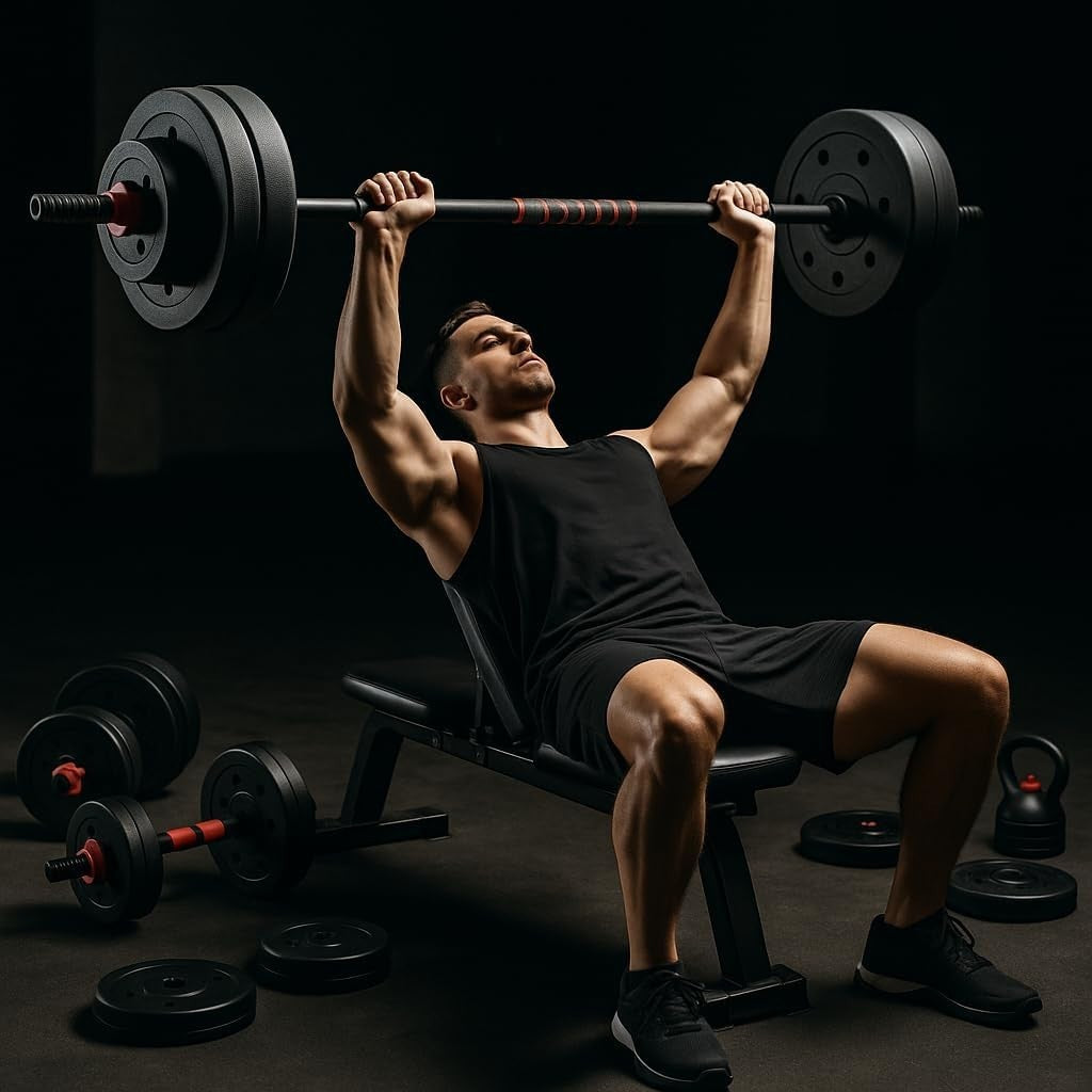 6-in-1 Adjustable Dumbbell Barbell Kettlebell Set 20kg Home Gym Weights