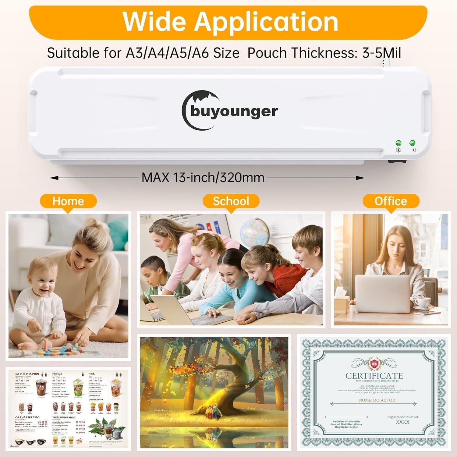 A3 Laminator Machine Hot & Cold 60s Warm Up + 30 Pouches Kit