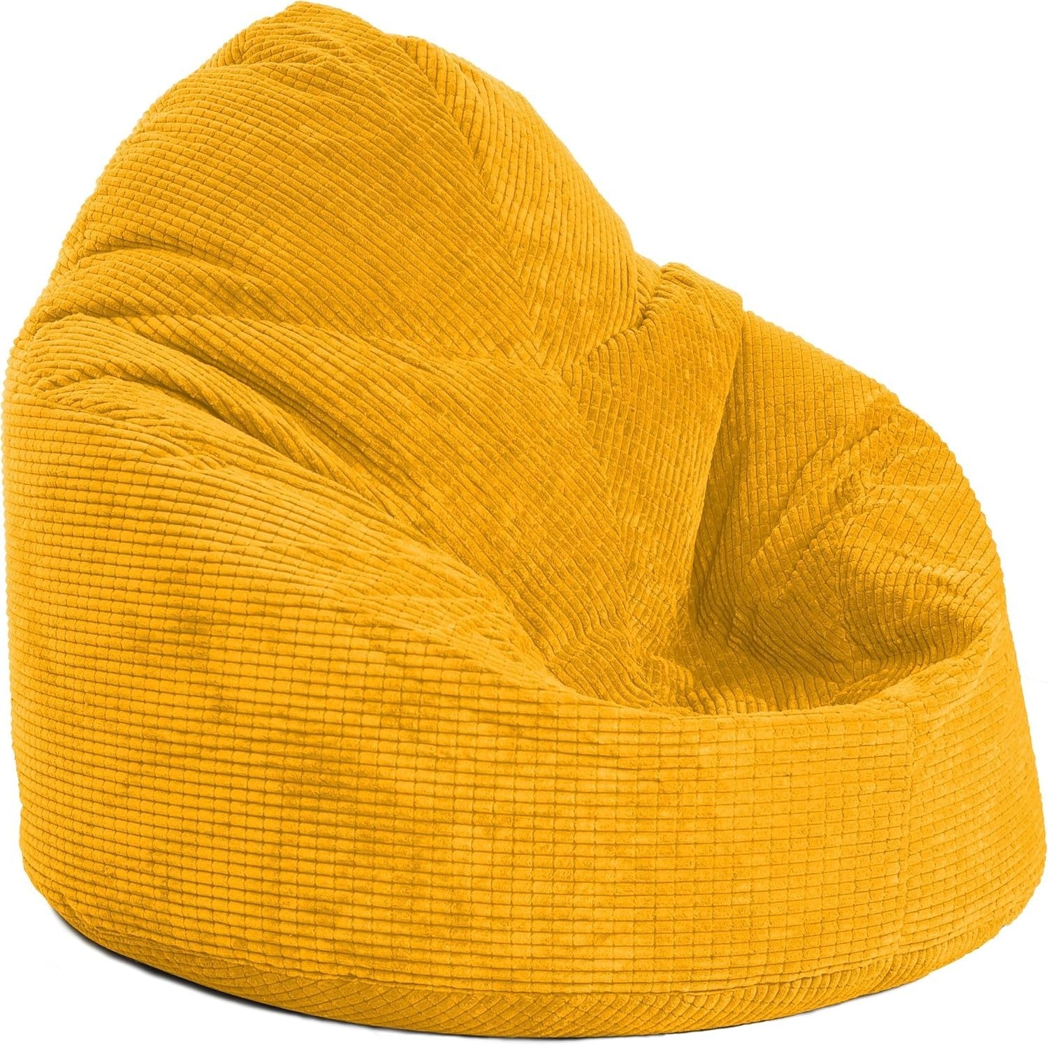 Giant Corduroy Bean Bag Chair Adults Kids Lounge Seat – Mustard XL Soft