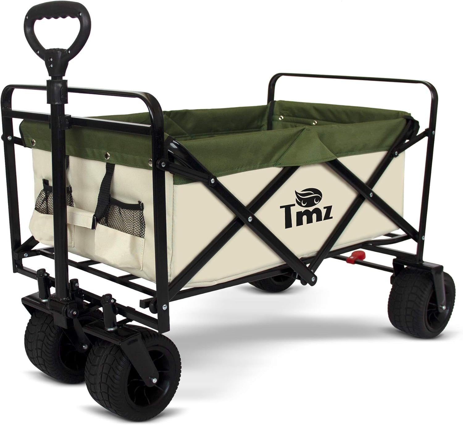 Collapsible All-Terrain Garden Wagon 90L Folding Utility Cart 265lb Capacity