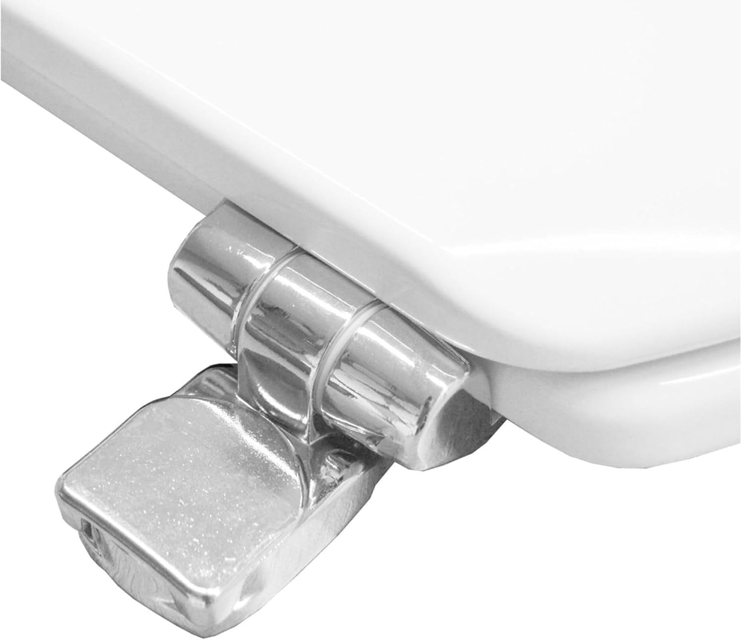 Ultra-Fix White Wooden Toilet Seat Soft Close Easy Lift Chrome Hinges