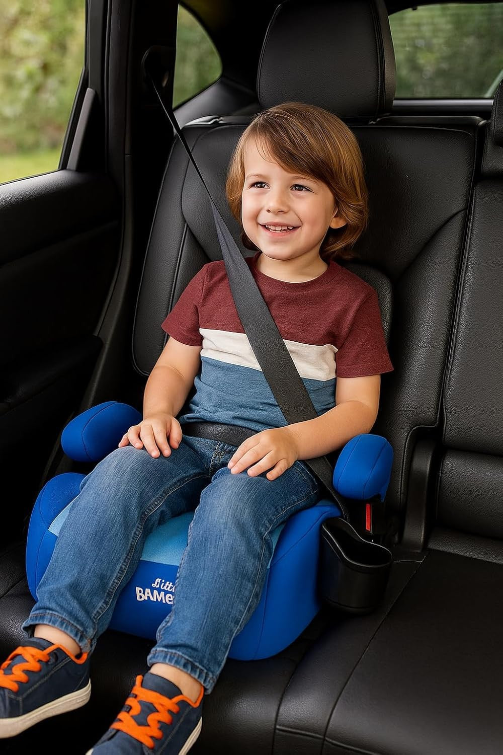 i-Size Booster Seat 125–150cm Cushion Car Seat for Kids 6–12 Years Blue