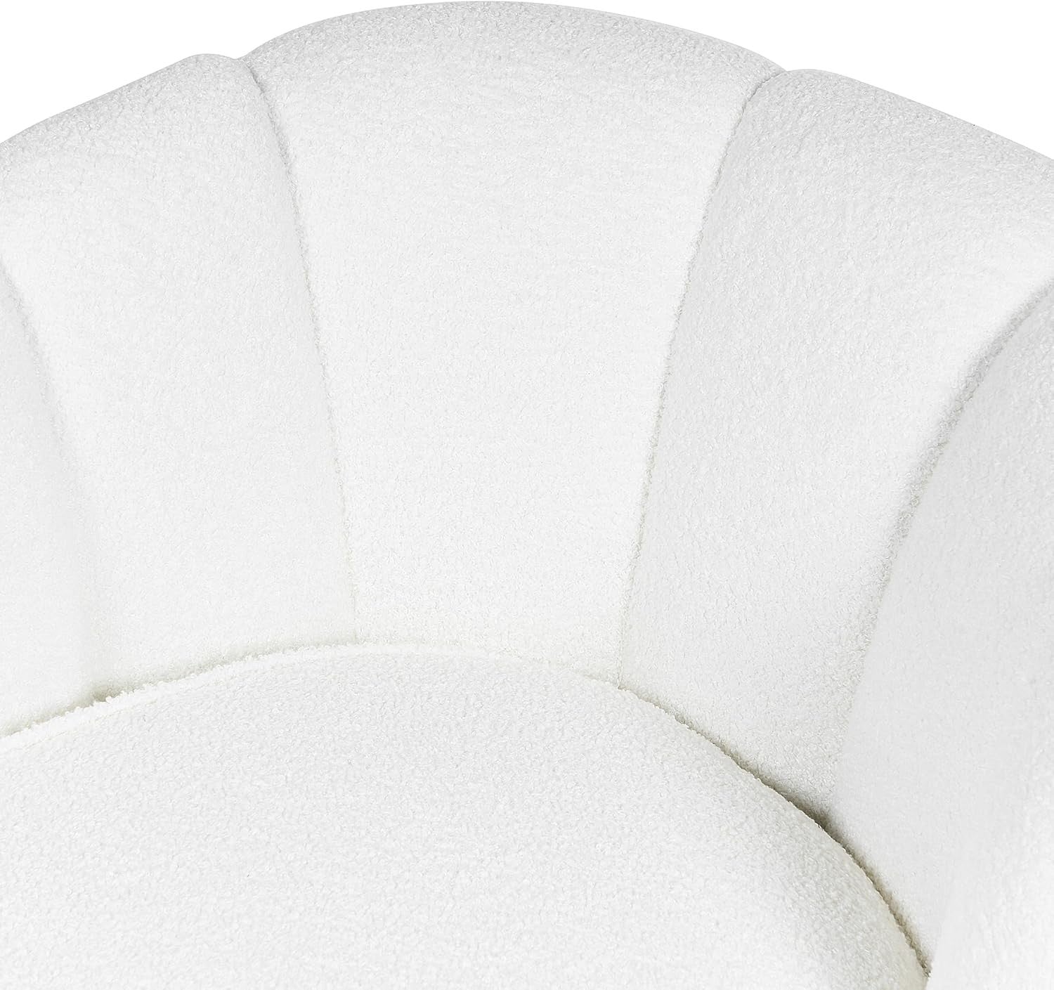 Right-Hand Boucle Chaise Lounge Sofa | Off-White Modern Seat Black Legs