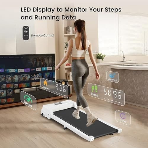 Foldable Under Desk Treadmill 2.5HP LED Display Remote Home Office Gym
