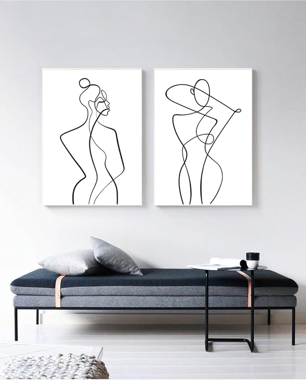 Abstract Woman Line Wall Art Set 3 60x90cm Modern Posters