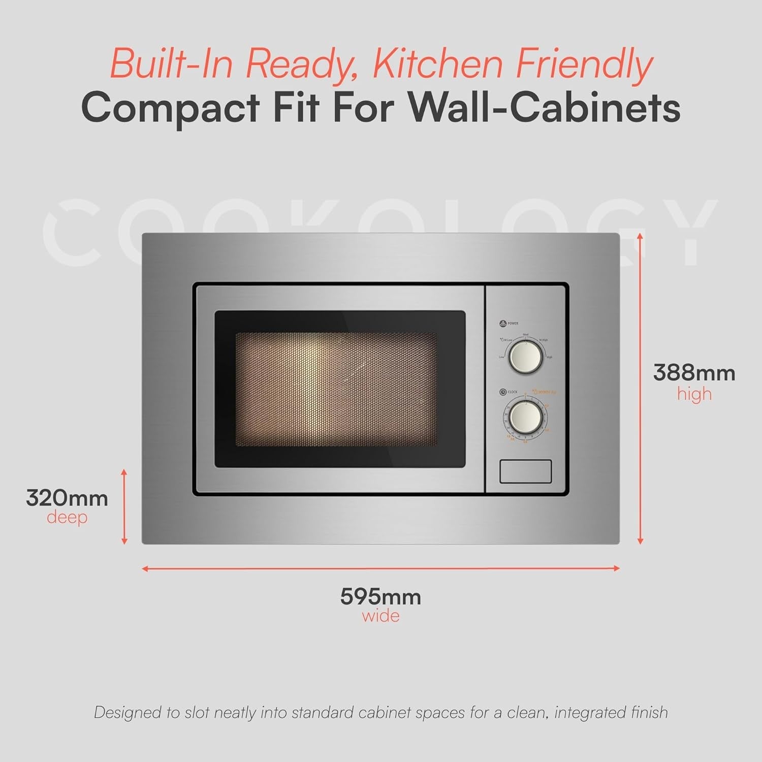 Cookology 17L Built-in Microwave Stainless Steel Integrated Frame Trim