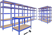 Heavy Duty Boltless Garage Shelving Set 5 Tier Racks 75/90cm + Workbench Kit