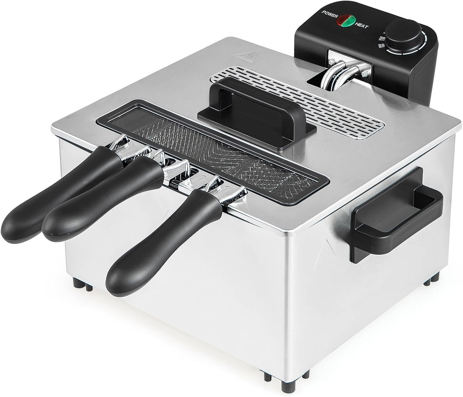 5L Deep Fat Fryer Triple Basket 2000W Adjustable Temp Viewing Window