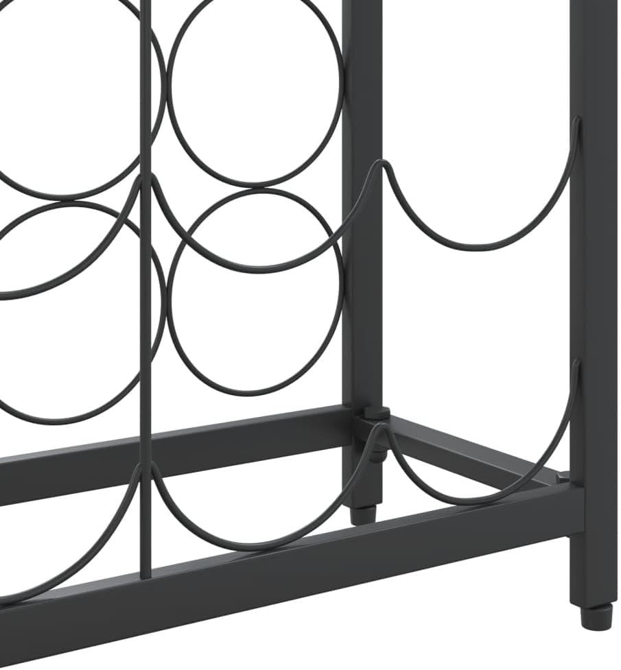 45 Bottle Wine Rack Free Standing Black Metal Wine Storage Shelf Kitchen Bar