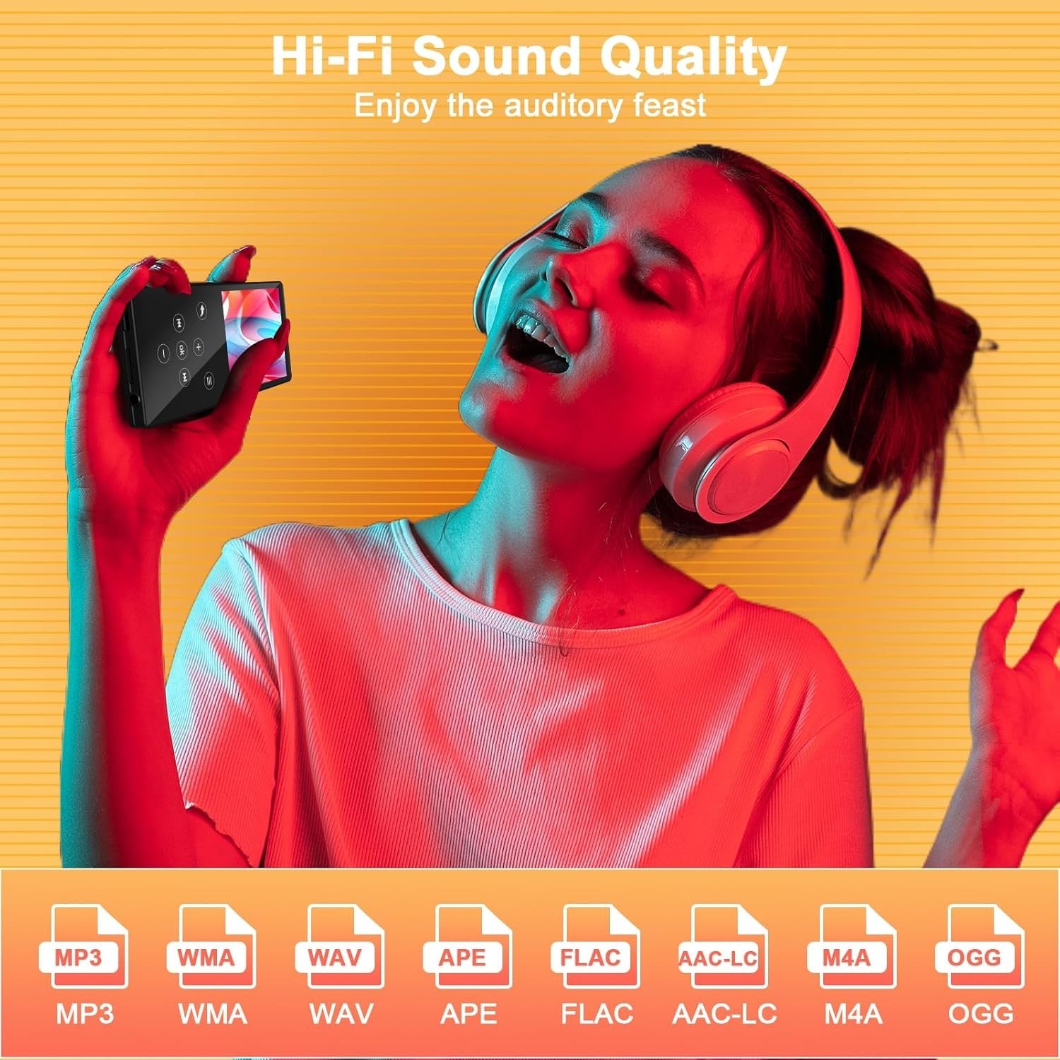 64GB MP3 Player Bluetooth HiFi FM Speaker 128GB TF
