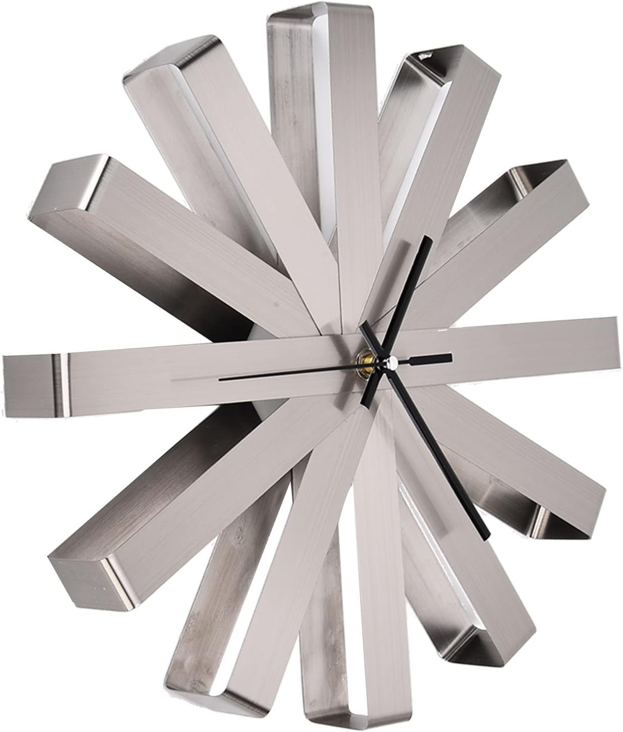 Modern Stainless Steel Wall Clock 11.8" Silent Non-Ticking Decorative Home Clock