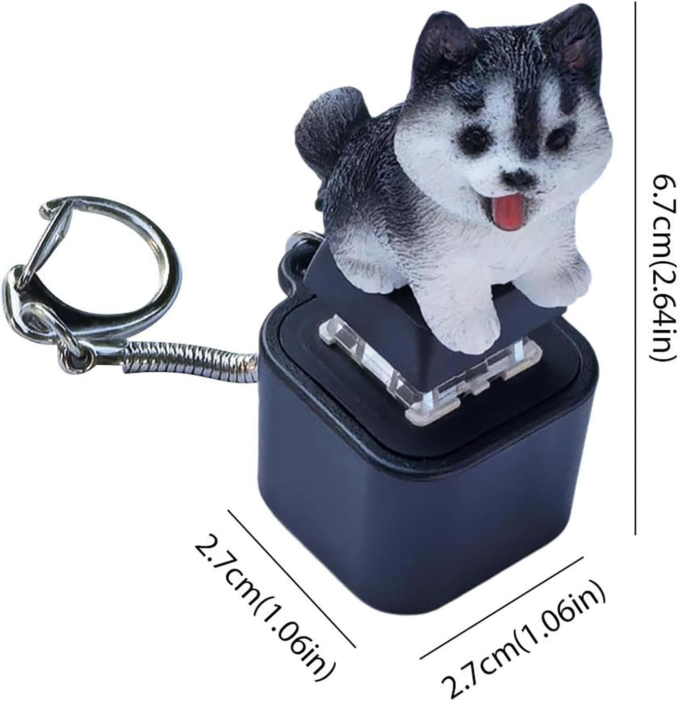 2pcs Flashing Pet Sound Fidget Keychain LED Clicker Stress Relief Toy