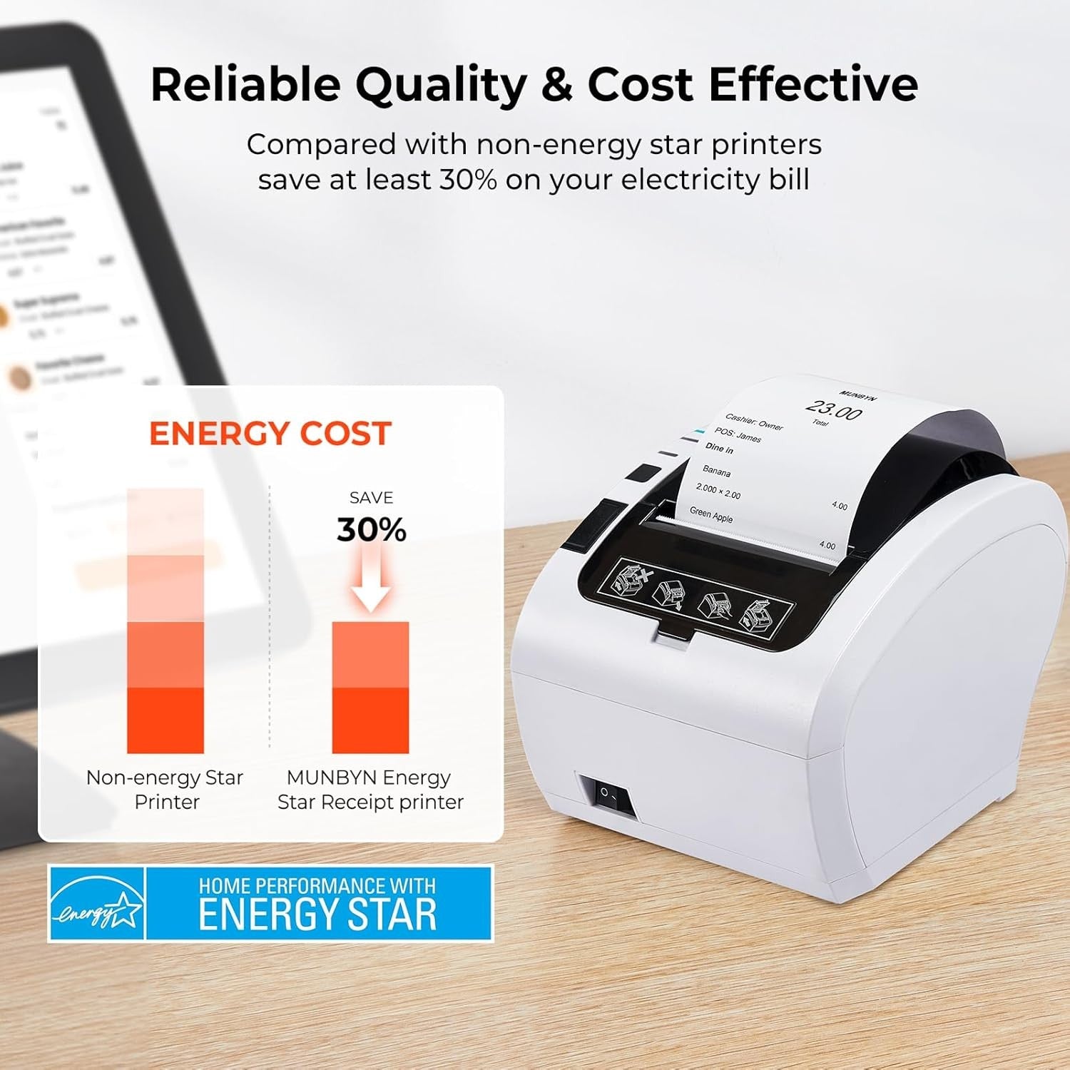 80 mm Thermal POS Receipt Printer USB & Ethernet for Shop & Restaurant