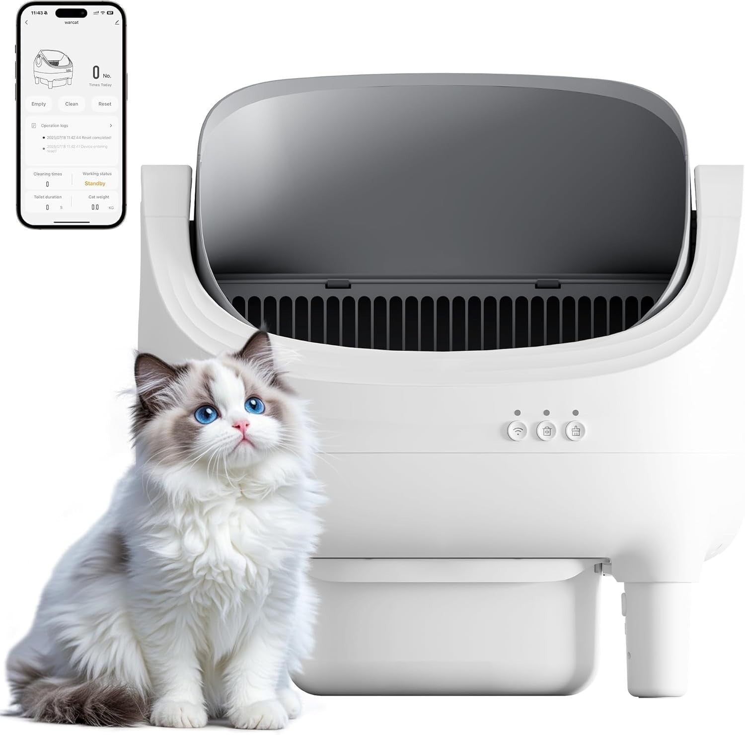 Automatic Self Cleaning Cat Litter Box Smart App Odour Control XXL