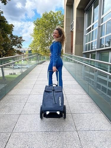 Foldable Shopping Bag Trolley Large Compartment Wheels Telescopic Handle