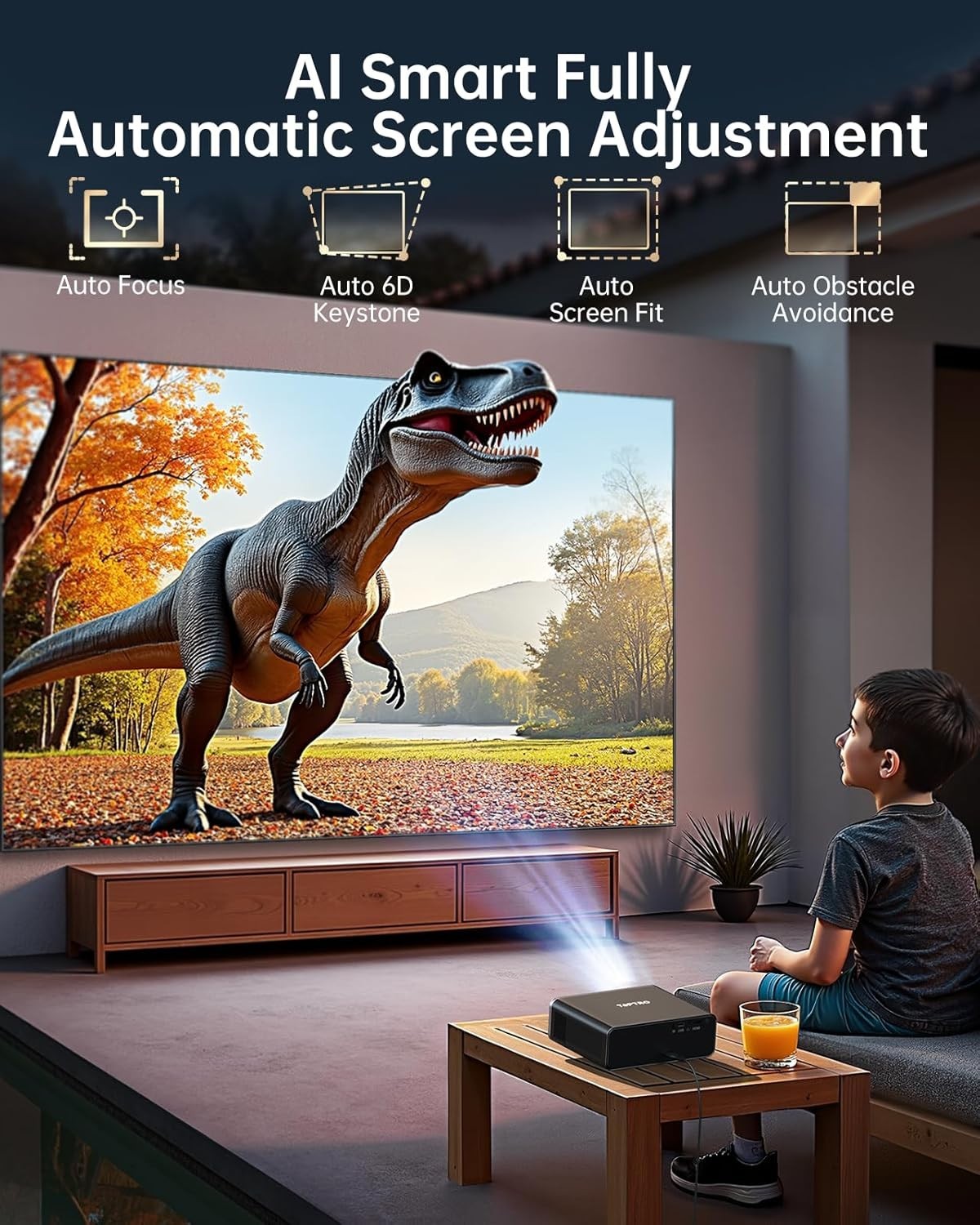 1000 ANSI Smart Projector 1080P 4K WiFi 6 Bluetooth Dolby Netflix