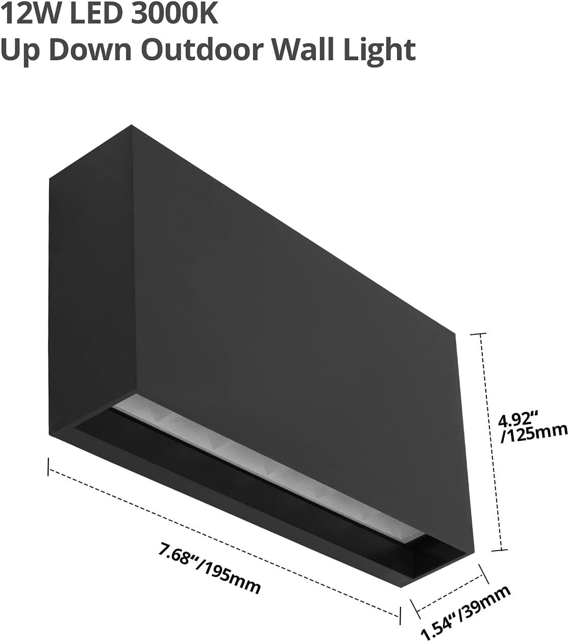 Waterproof Outdoor LED Wall Light 12W Up & Down, Modern Garden Lamp