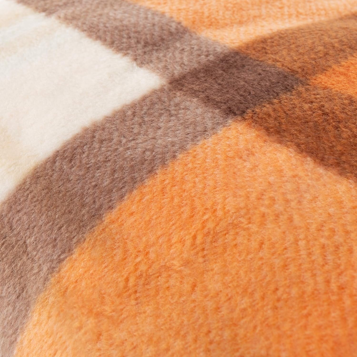 12V Heated Car Blanket Travel Fleece Throw Emergency Orange Plaid
