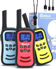 Kids Rechargeable Walkie Talkies 3 Pack 8 Channel VOX Flashlight Radio