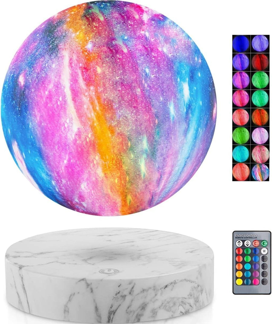Levitating 3D Moon Lamp 16 Colors Magnetic Marble Base Night Light