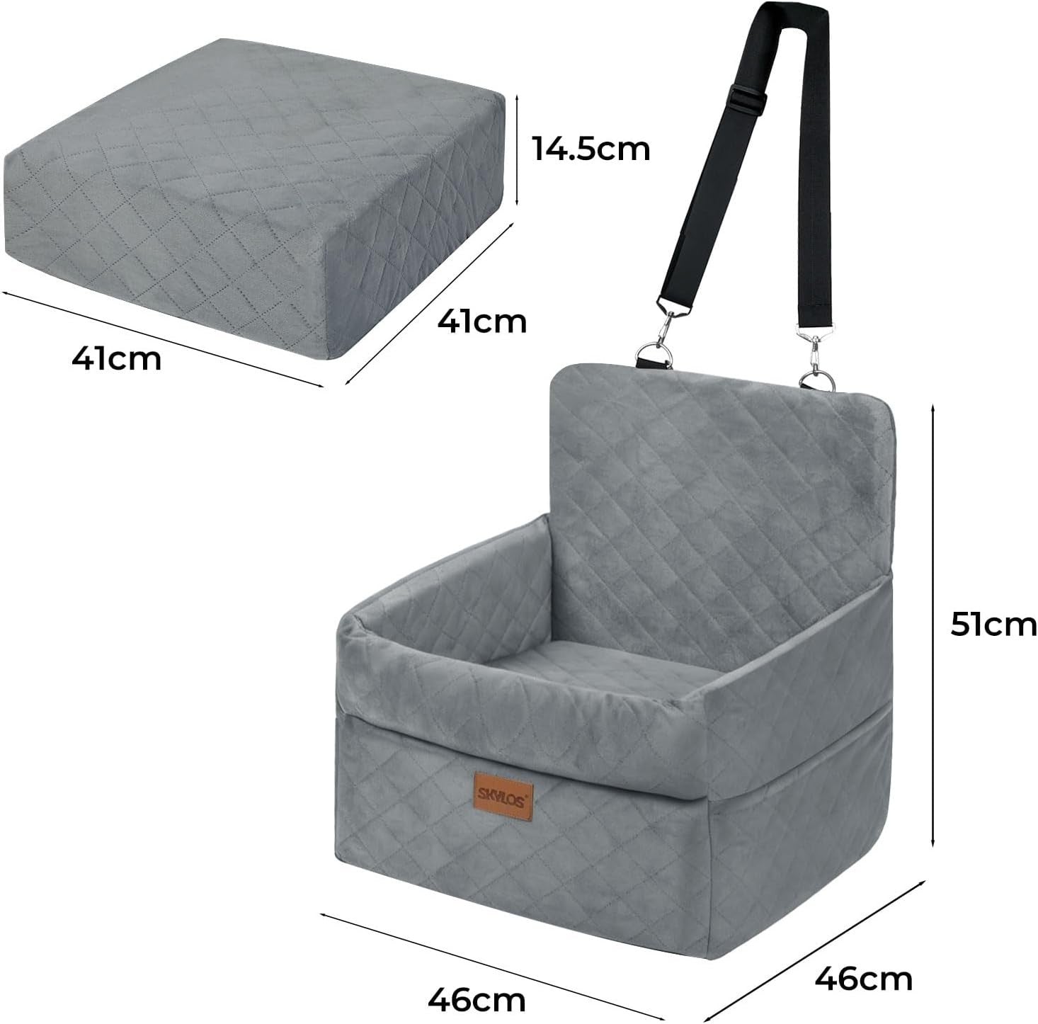 Elevated Dog Booster Seat Travel Bed Washable Carrier for Pets 16KG