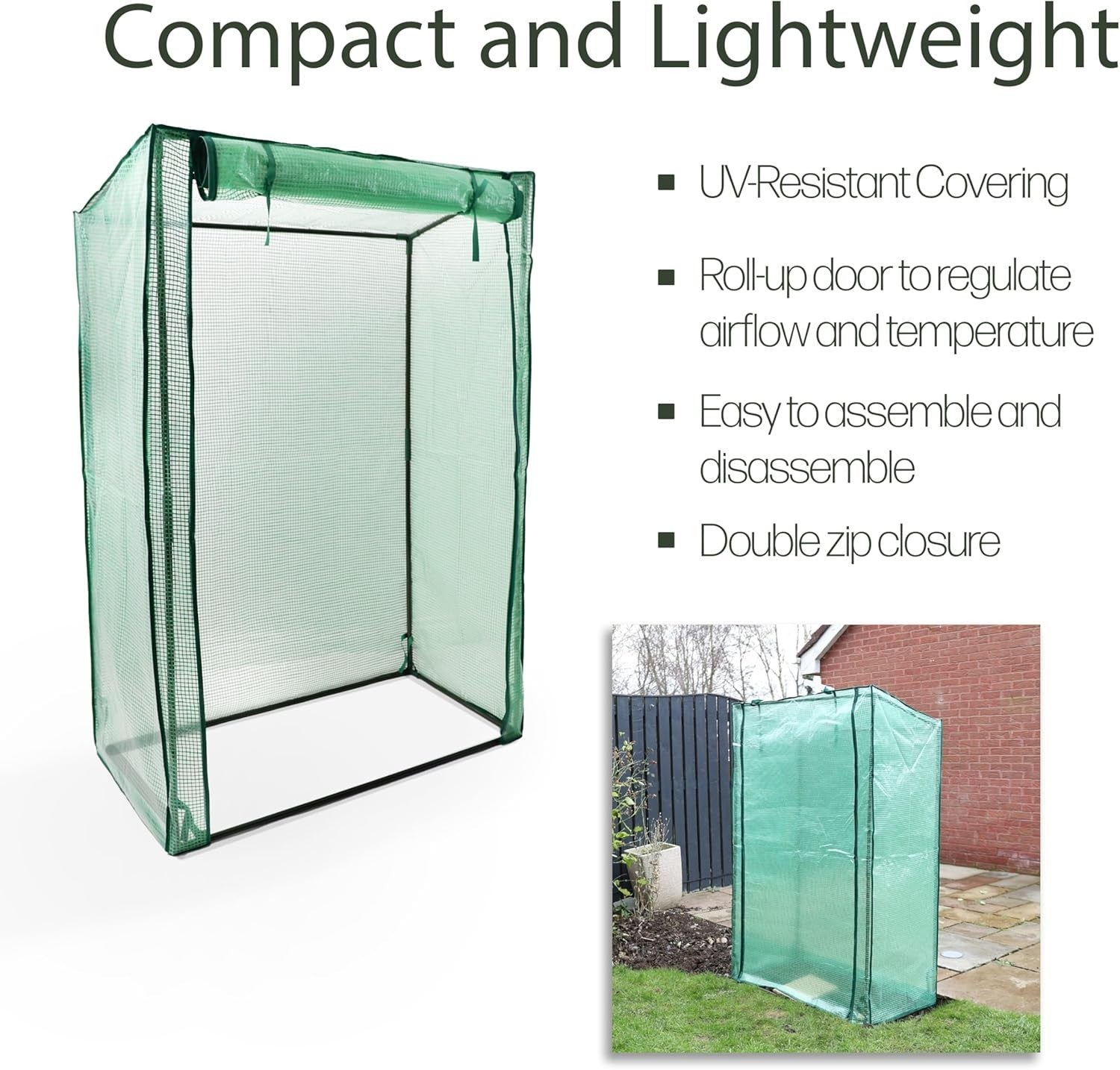 Tomato Greenhouse Tent Heavy Duty Frame UV Cover Roll-Up Door Grow House