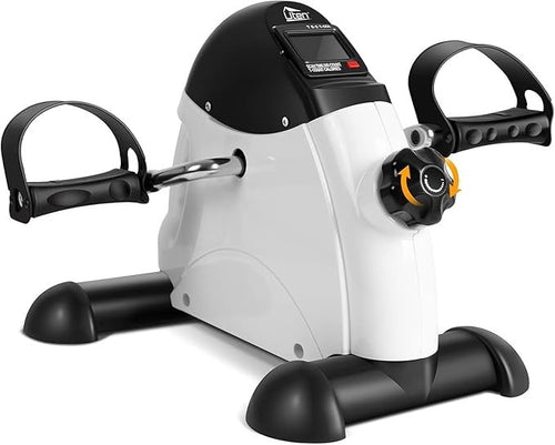 Compact Mini Pedal Exerciser w/ LCD Tracker, Adjustable Resistance & Portable