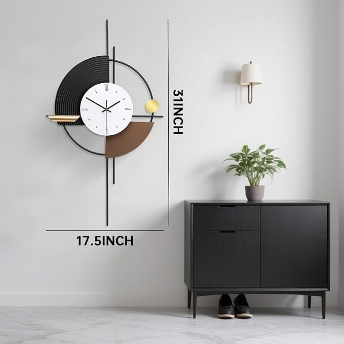 Large Modern Metal Wall Clock 45×79cm Silent Digital Decor for Living Room Hallw