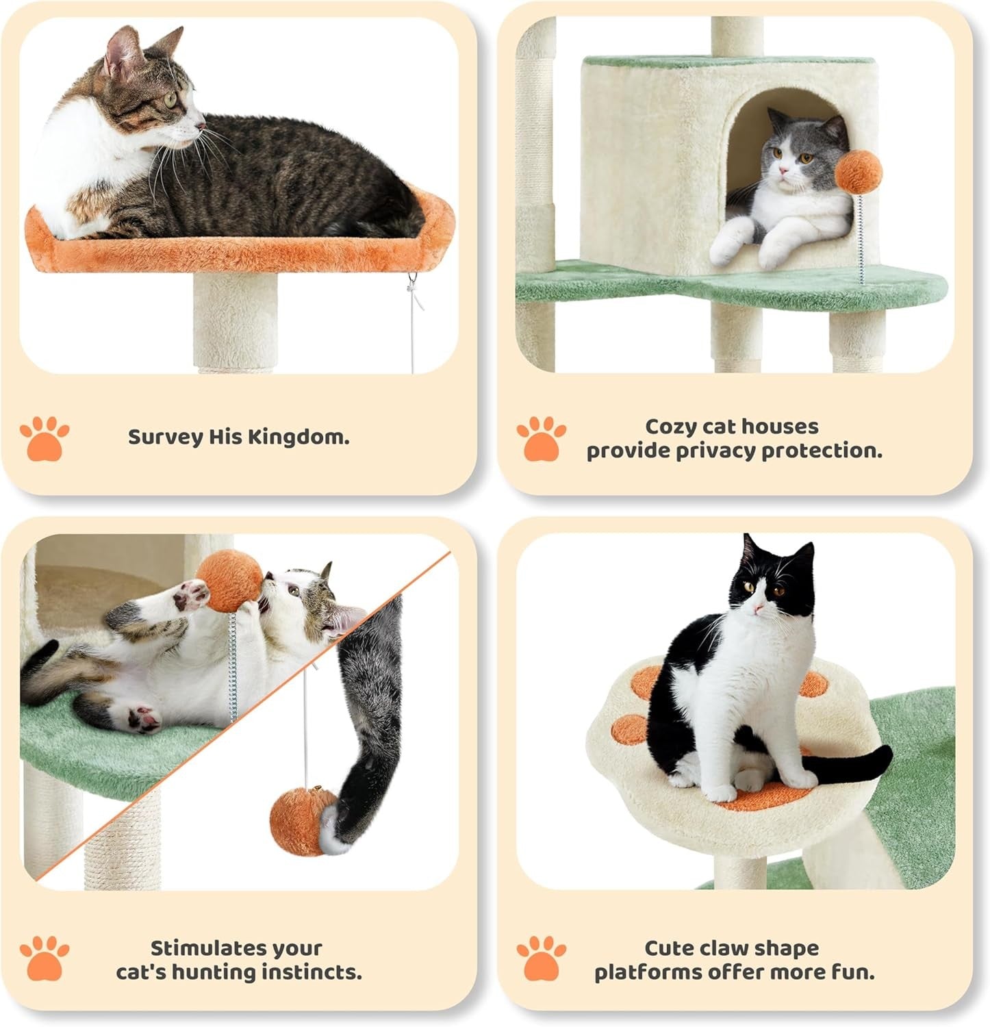 Cat Tree 165cm Tall Tower With Condo Scratching Posts Perches & Hanging Toys