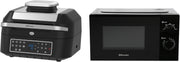 6.3L Health Grill Air Fryer + 20L 700W Microwave Set 5 Levels Defrost