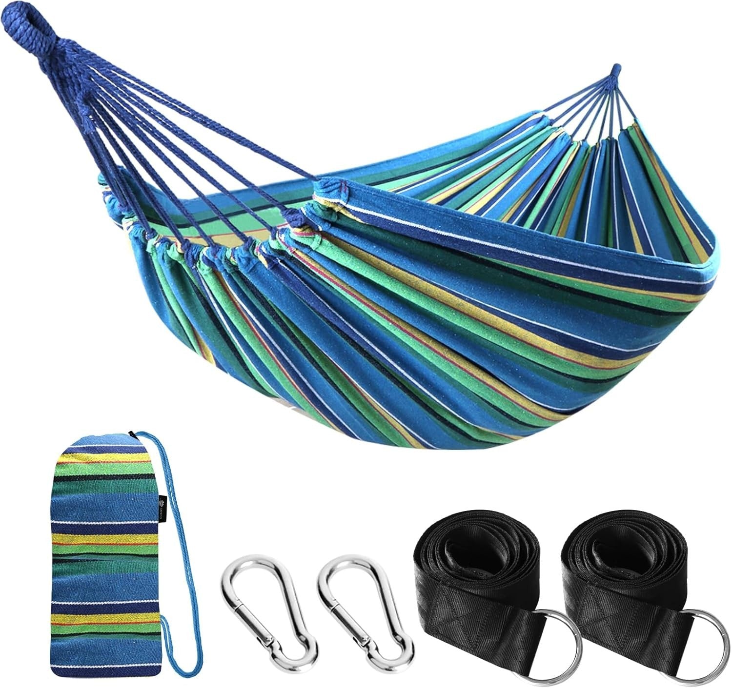 Portable Outdoor Camping Hammock with Tree Straps & Travel Bag, 204kg Load