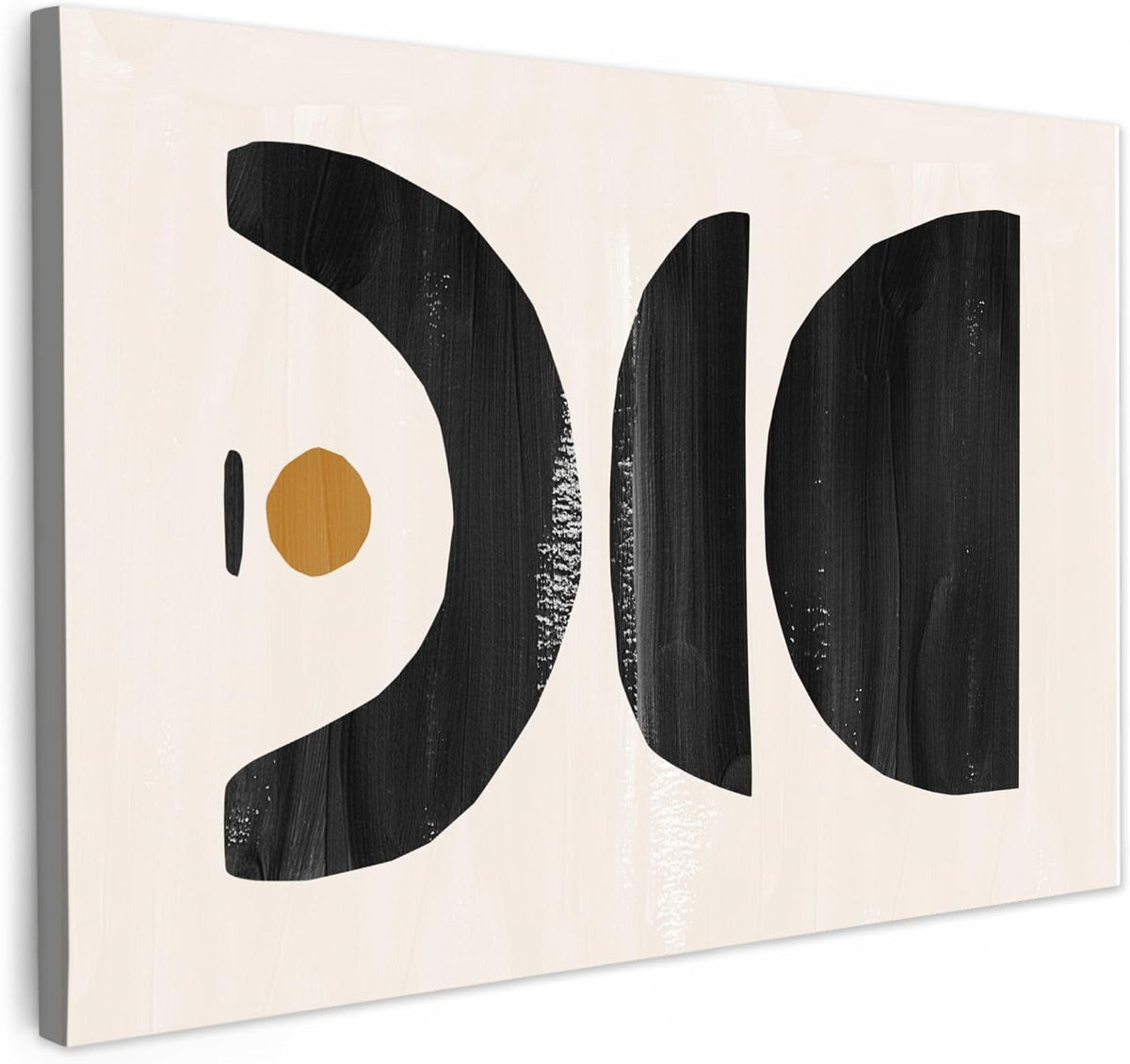 Abstract Black Beige Canvas Wall Art 60x40cm Modern Framed Print