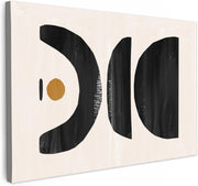 Abstract Black Beige Canvas Wall Art 60x40cm Modern Framed Print