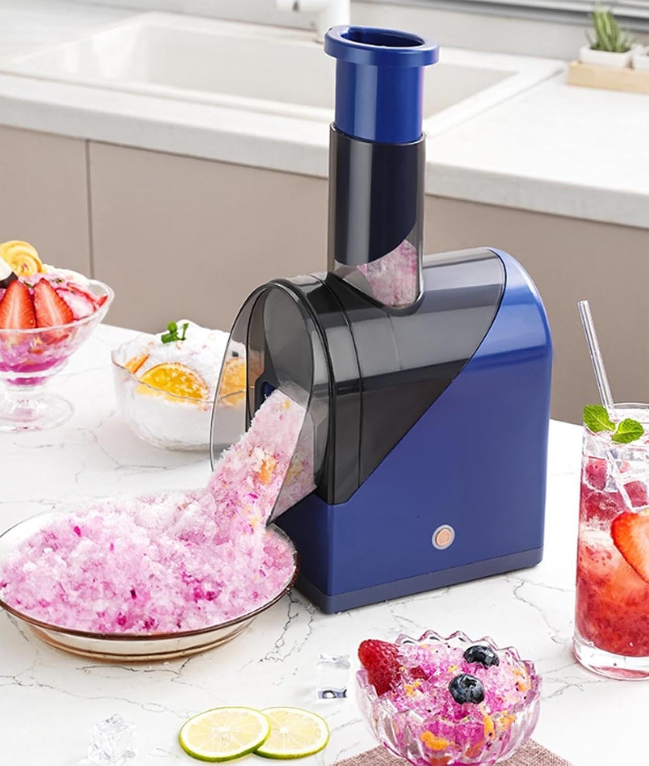 Portable Electric Ice Shaver Snow Cone Machine Slushie Shaved Ice Maker