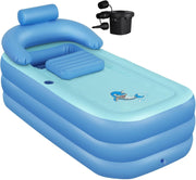 Inflatable Adult Bath Tub Foldable Portable Soaking Tub with Electric Pump 160cm