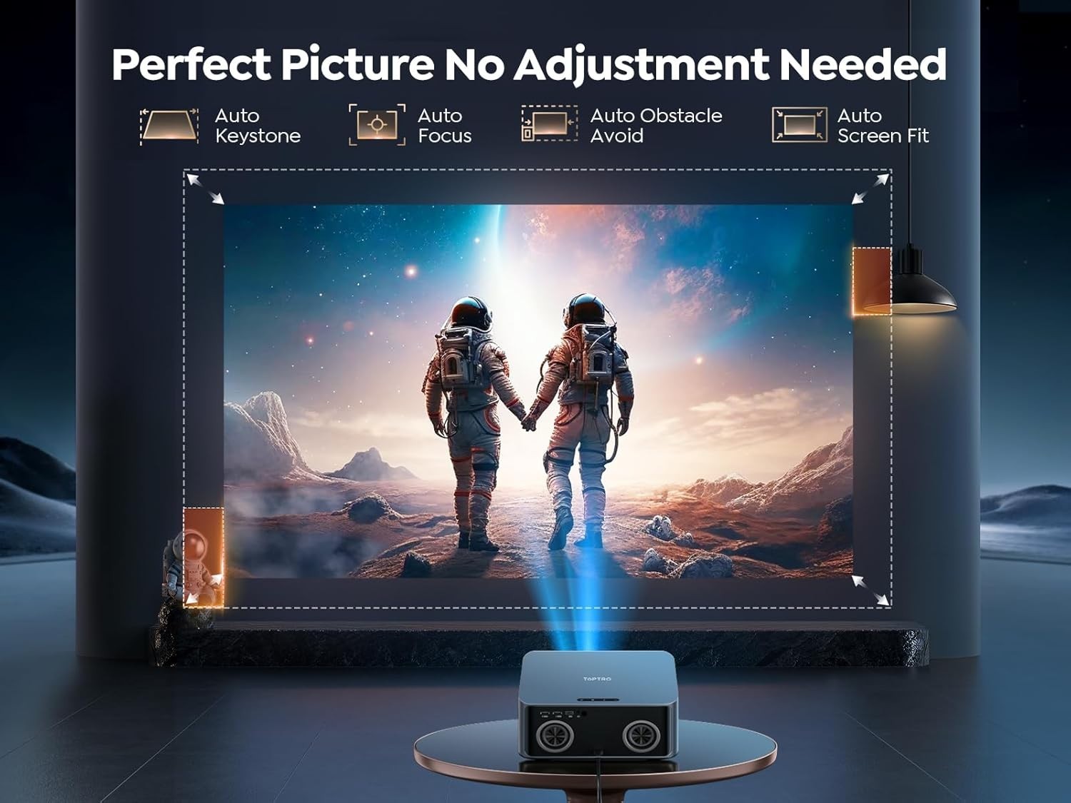 1500 ANSI Smart 4K Projector 1080P WiFi 6 Bluetooth Dolby Home Cinema