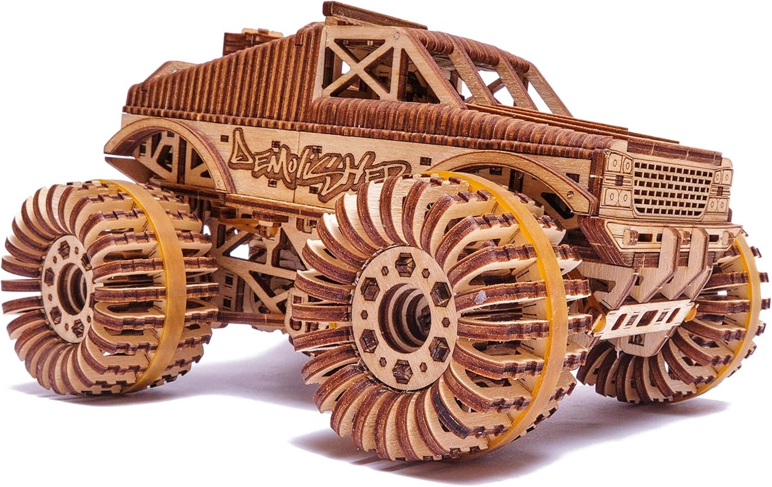 556pc Monster Truck 3D Wooden Puzzle Mechanical DIY Model Kit Build