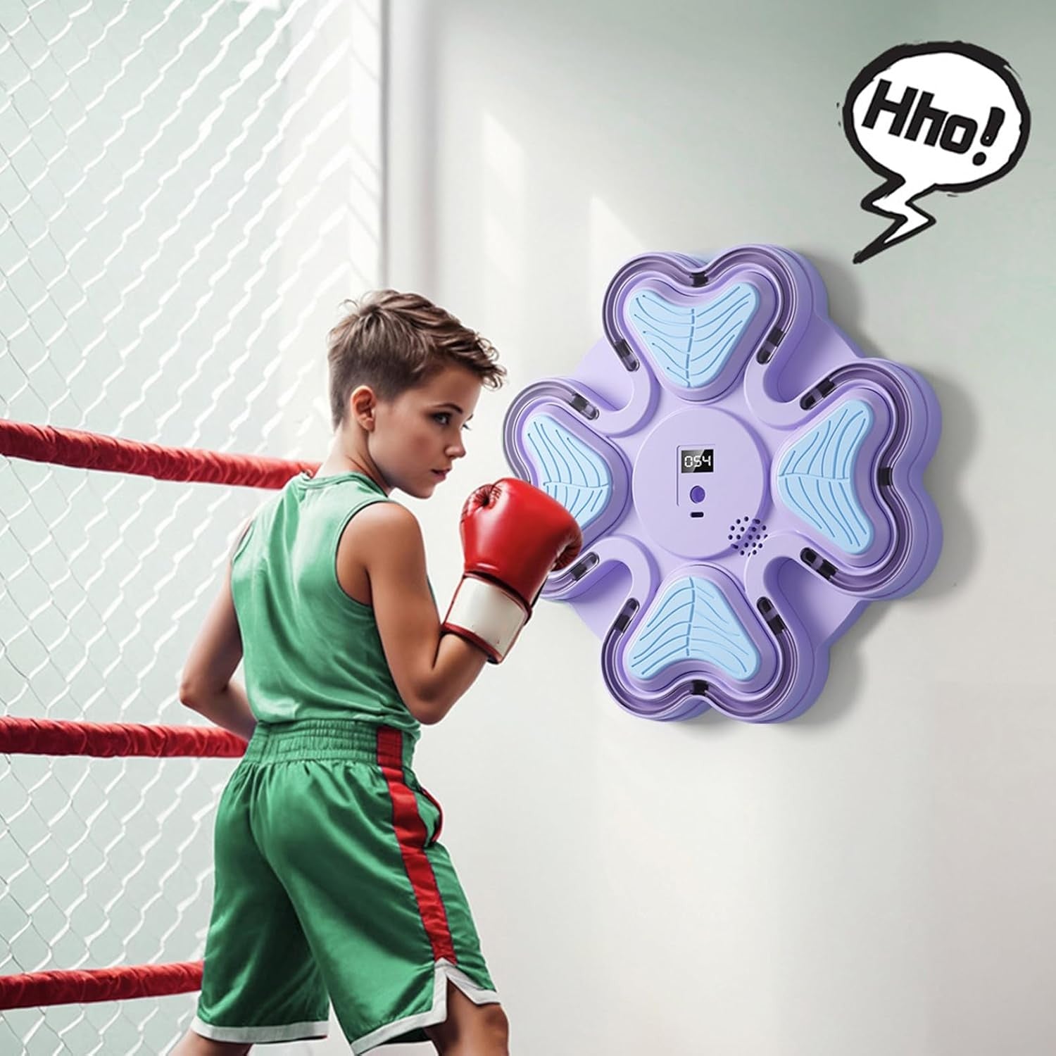 Wall Boxing Machine Purple Punch Trainer Home Gym Reaction Target Kids