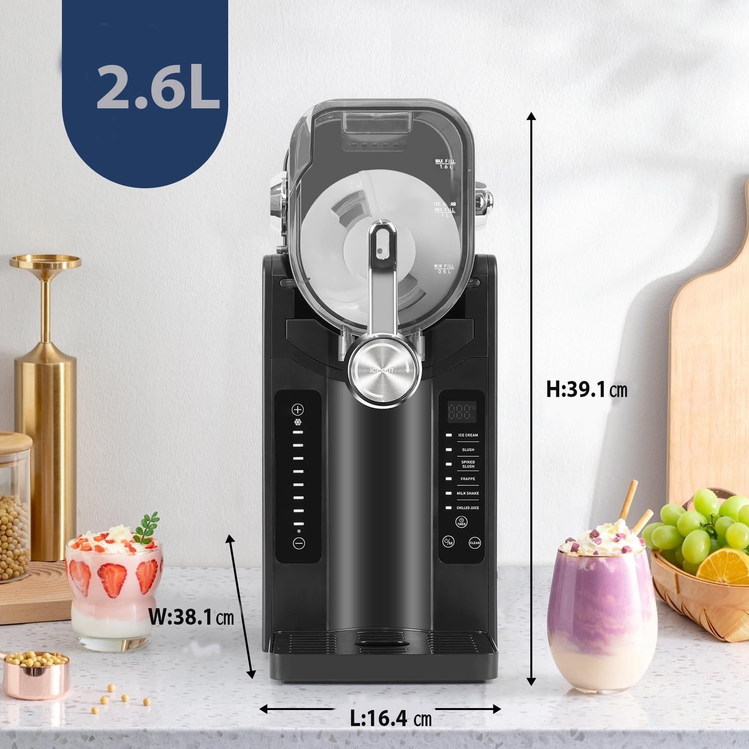 Frozen Drink Maker Slush Machine 2.6L Self Cleaning LED Touch