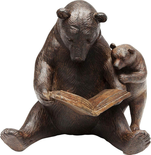 Reading Bear Figurine • Rustic Animal Sculpture • Cozy Home Decor Gift Ornament