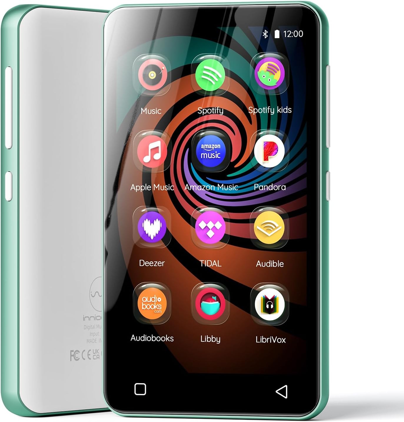 160GB Bluetooth WiFi MP3 Player Kids 4" Touchscreen Music – White & Green