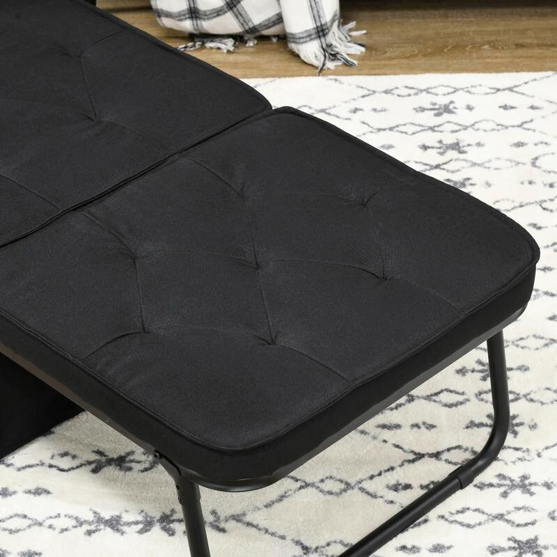 4-in-1 Folding Chair Bed w/ Pillow & Pockets – Recliner, Ottoman, Sleeper