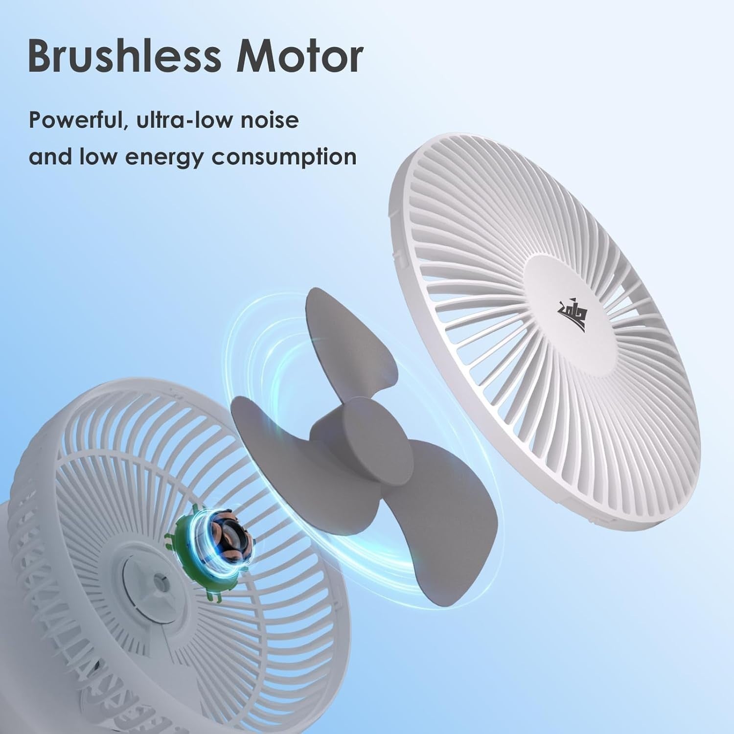 12V Wall Mount Fan – 180° Foldable Dual Power Fan with LED Light for RV & Boat
